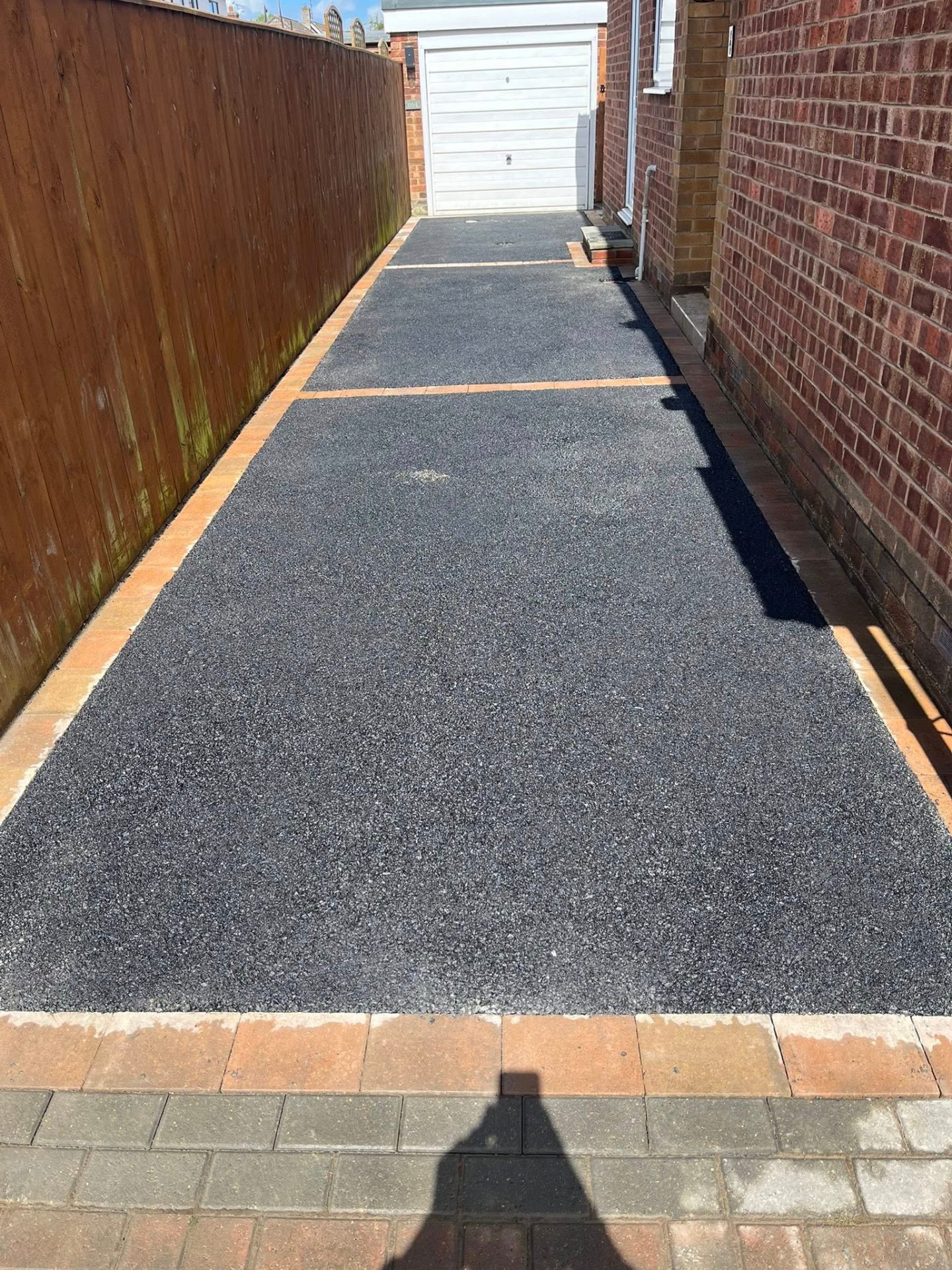 Block paving to tarmac path — after